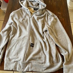 APC & Carhartt Grey wool zip up hoodie